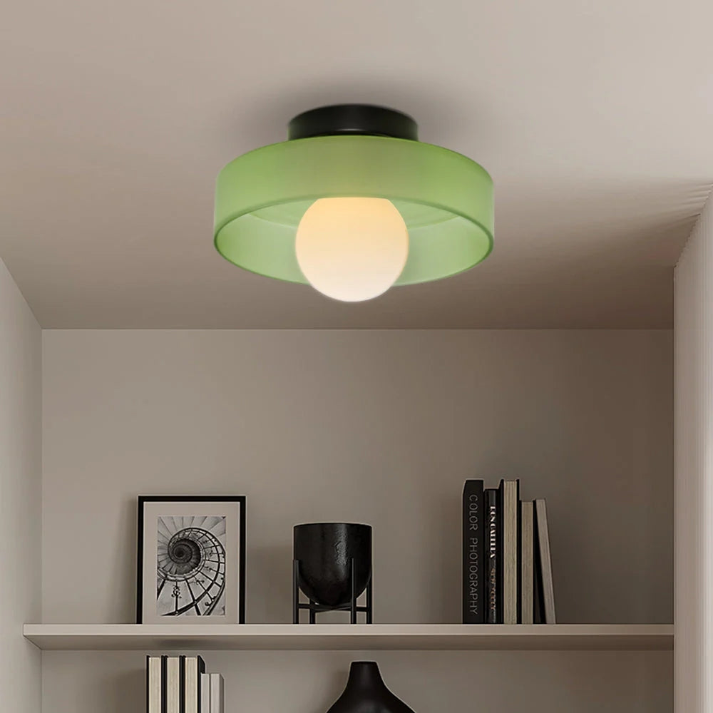 Compact Indoor Lamp – Ceiling and Wall Light Space-Saving Round Design