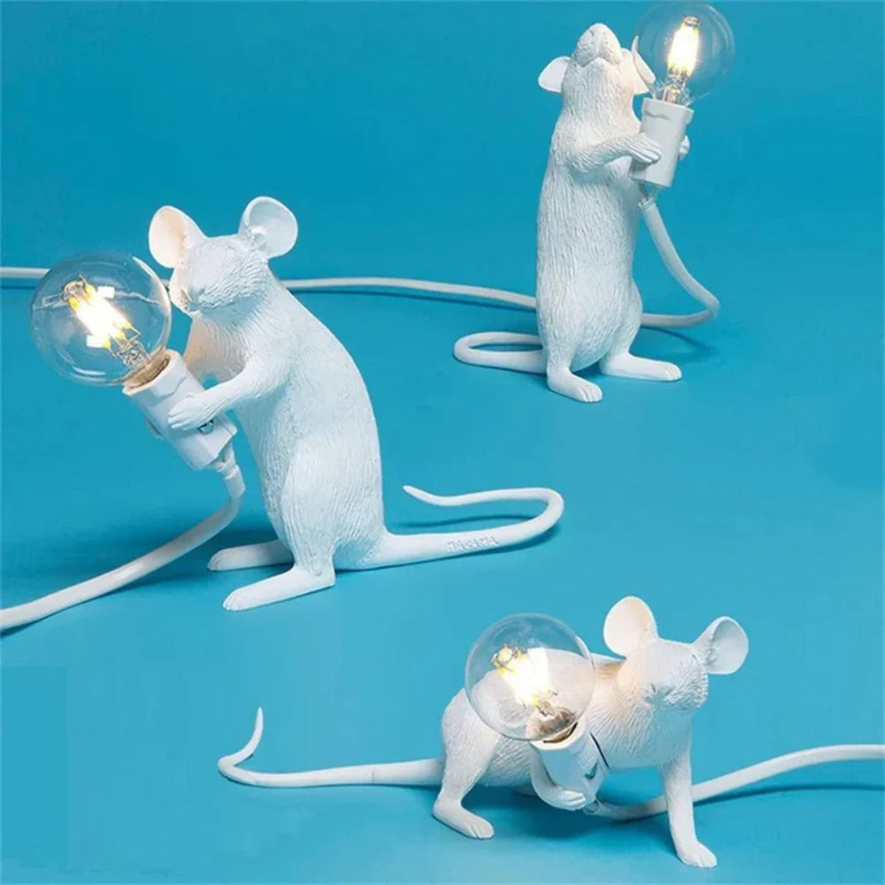 Decorative Mouse Table Lamp – Bedside Light with Push-Button Switch