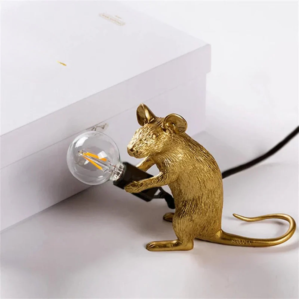 Decorative Mouse Table Lamp – Bedside Light with Push-Button Switch