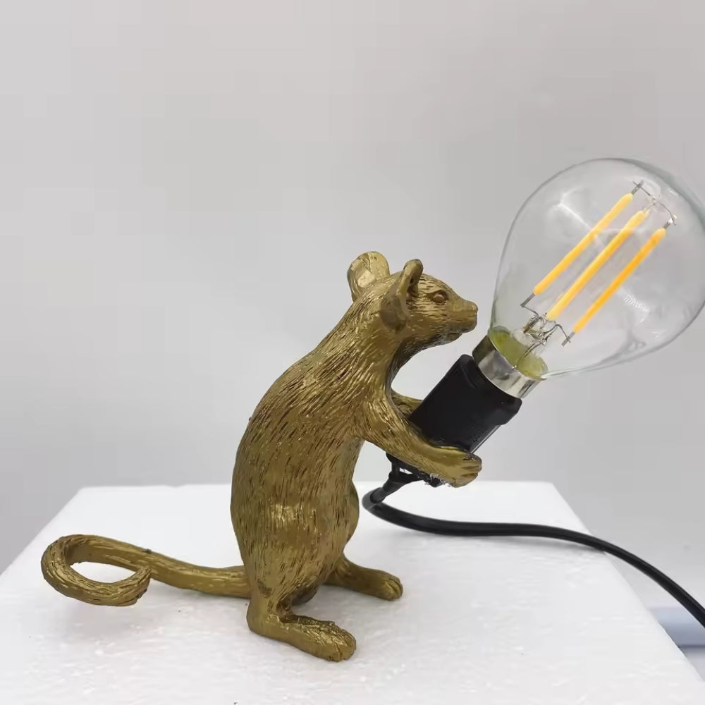 Decorative Mouse Table Lamp – Bedside Light with Push-Button Switch