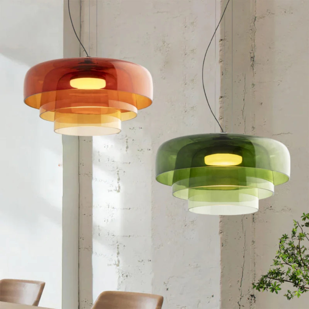 Glass Pendant Lamp – Classic Aesthetic Warm Light for Dining Room and Bedroom