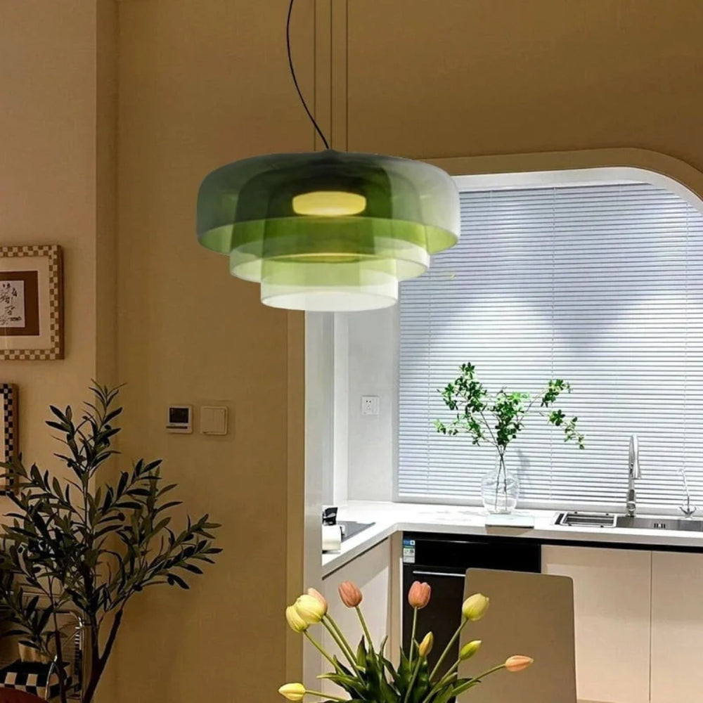 Glass Pendant Lamp – Classic Aesthetic Warm Light for Dining Room and Bedroom
