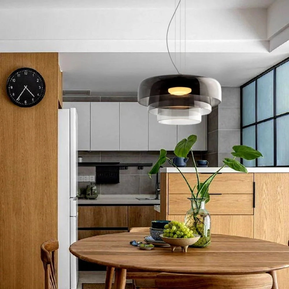 Glass Pendant Lamp – Classic Aesthetic Warm Light for Dining Room and Bedroom