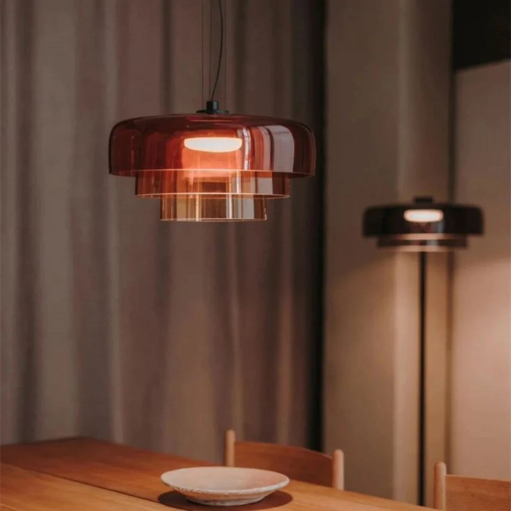 Glass Pendant Lamp – Classic Aesthetic Warm Light for Dining Room and Bedroom
