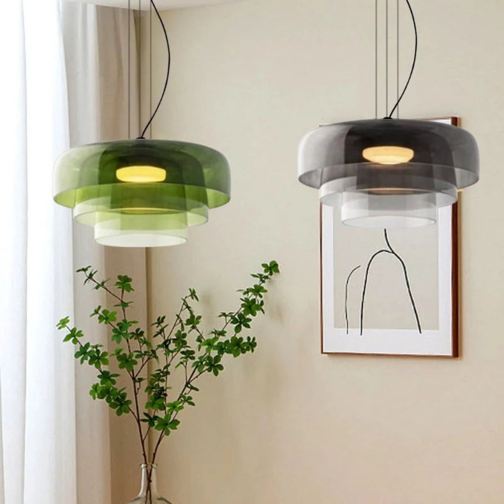 Glass Pendant Lamp – Classic Aesthetic Warm Light for Dining Room and Bedroom