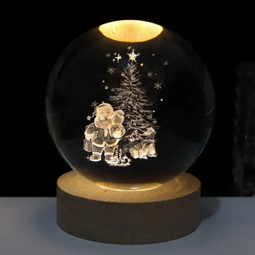 Glowing Crystal Ball LED Table Lamp – 3D Engraved Night Light