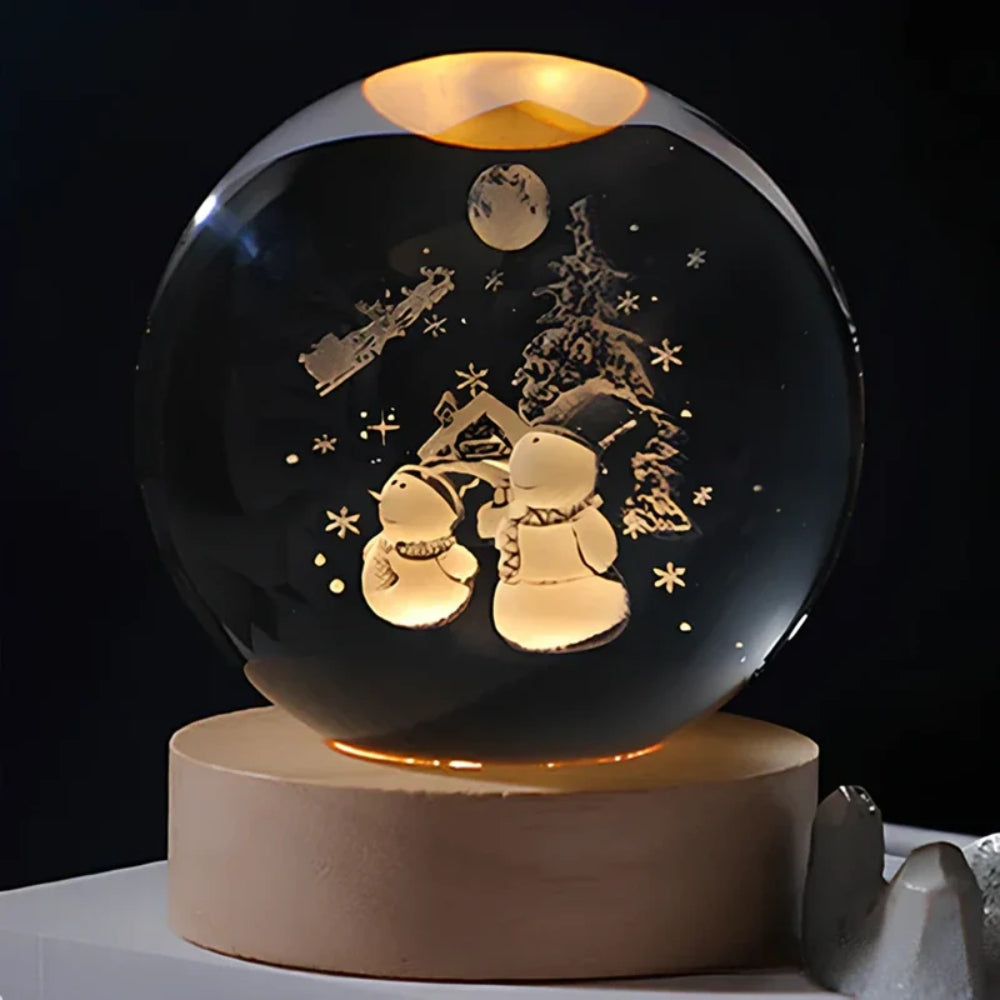 Glowing Crystal Ball LED Table Lamp – 3D Engraved Night Light