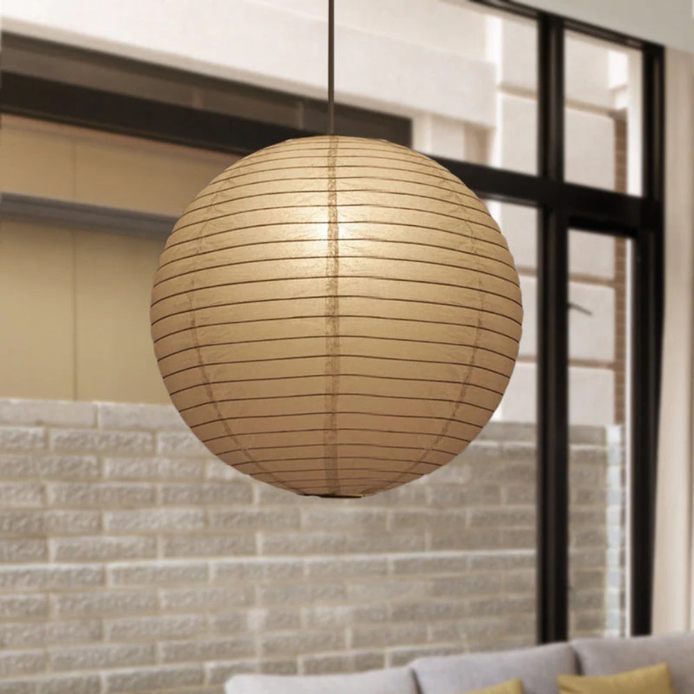Japanese Oval Pendant Lamp – Single-Light Modern Fixture for Warm Lighting