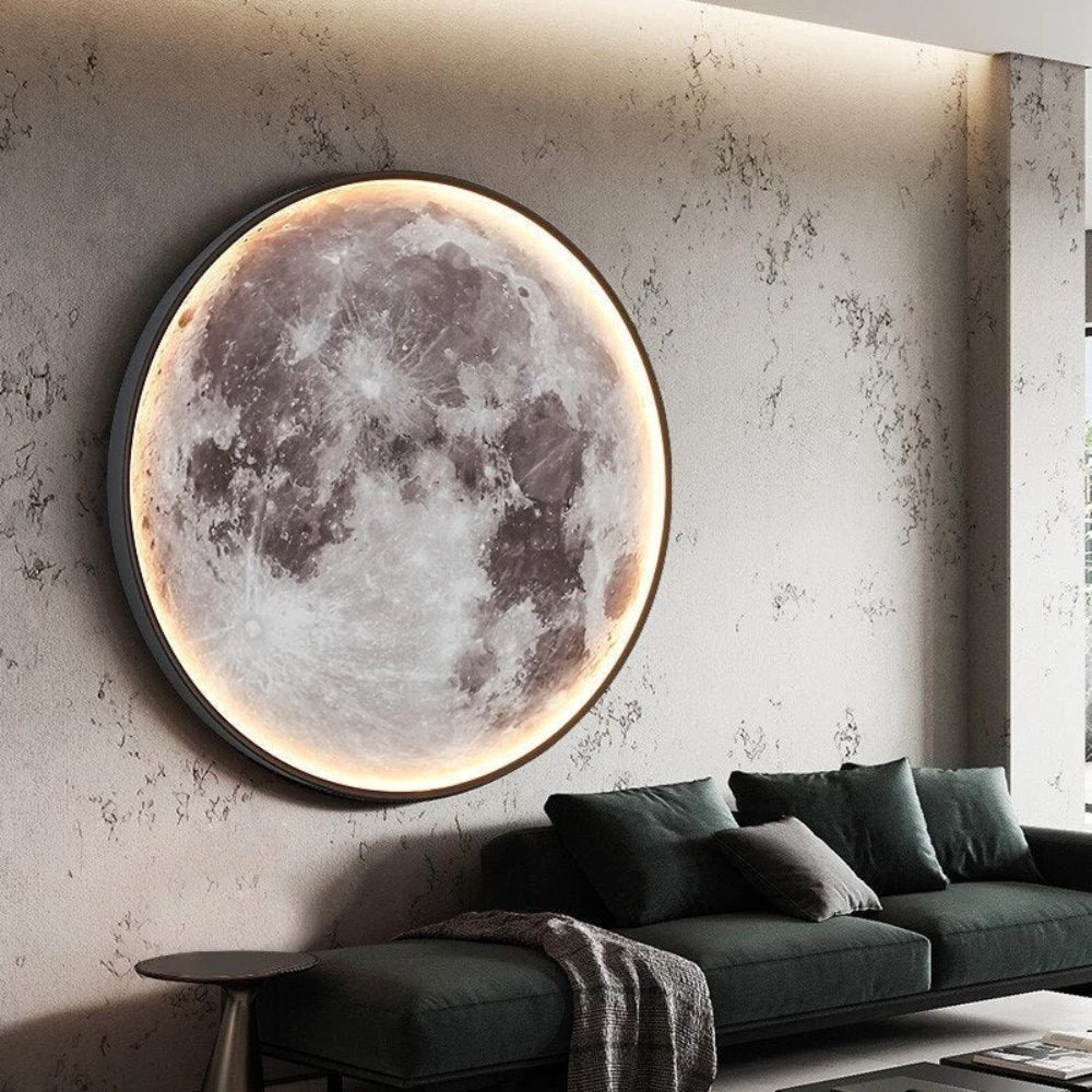 LED Wall Lamp – 3D Moon Surface & Adjustable Light Colour