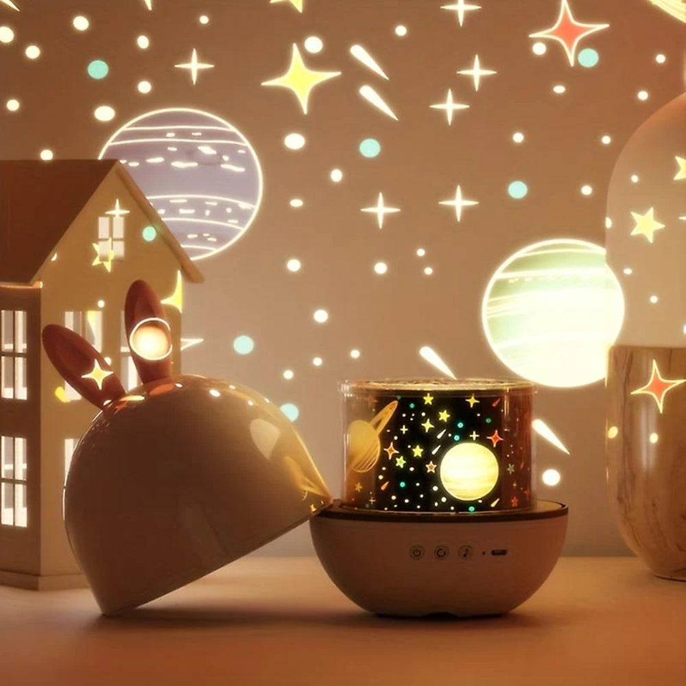 Starry Projector Night Light – Soothing Table Lamp with Music Function