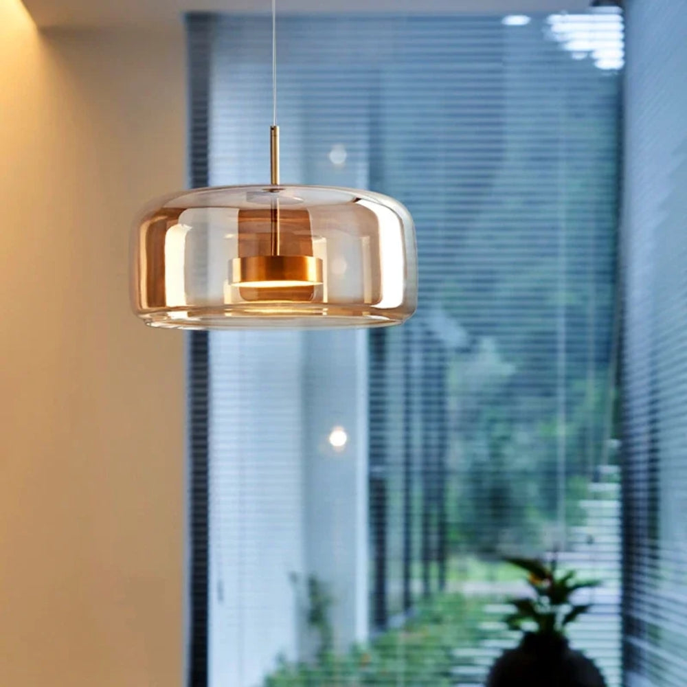 Statement Glass Pendant Lamp – Adjustable with Minimalist Design