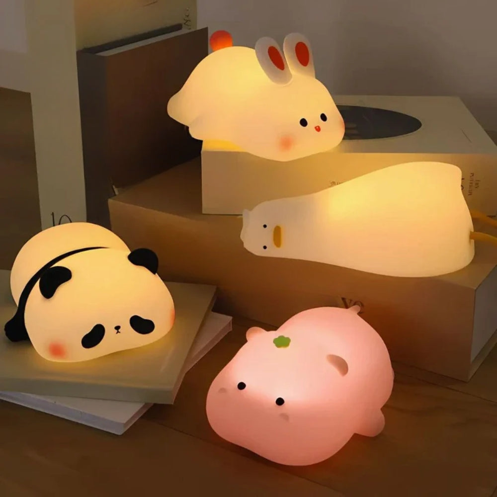 Bedside Table Lamp with Animal Motifs – Warm Glow & Easy Touch Control