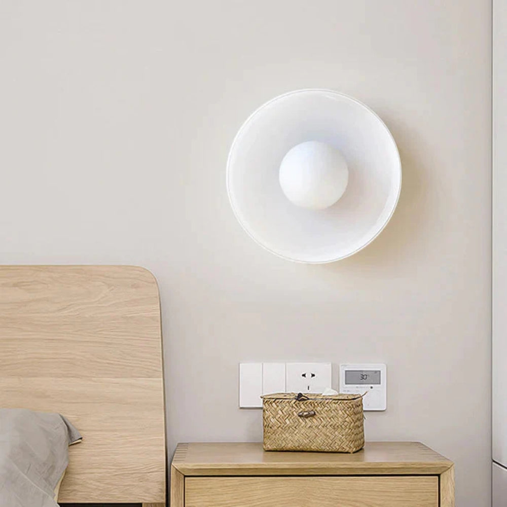 Compact Indoor Lamp – Ceiling and Wall Light Space-Saving Round Design