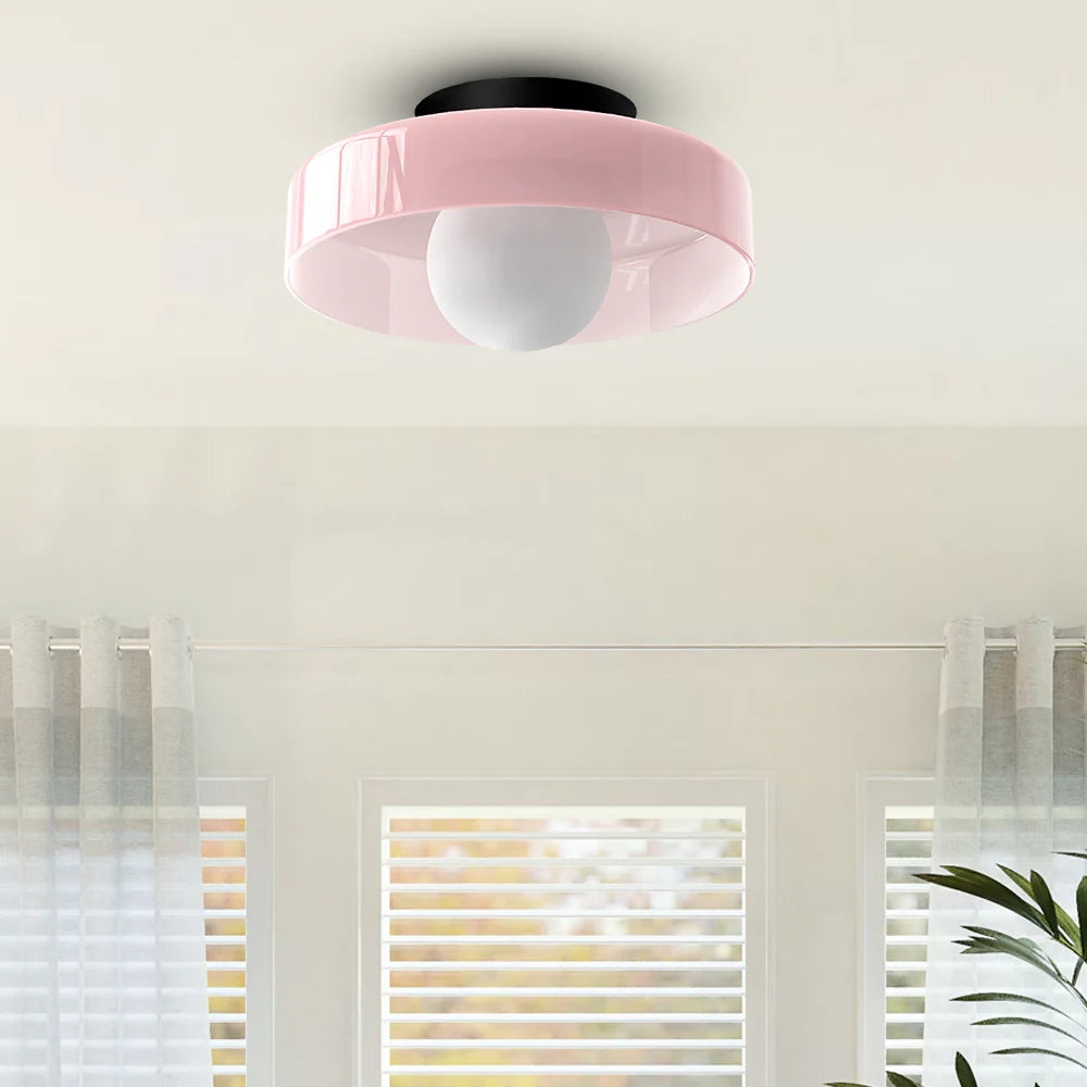 Compact Indoor Lamp – Ceiling and Wall Light Space-Saving Round Design
