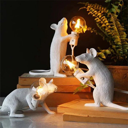 Decorative Mouse Table Lamp – Bedside Light with Push-Button Switch