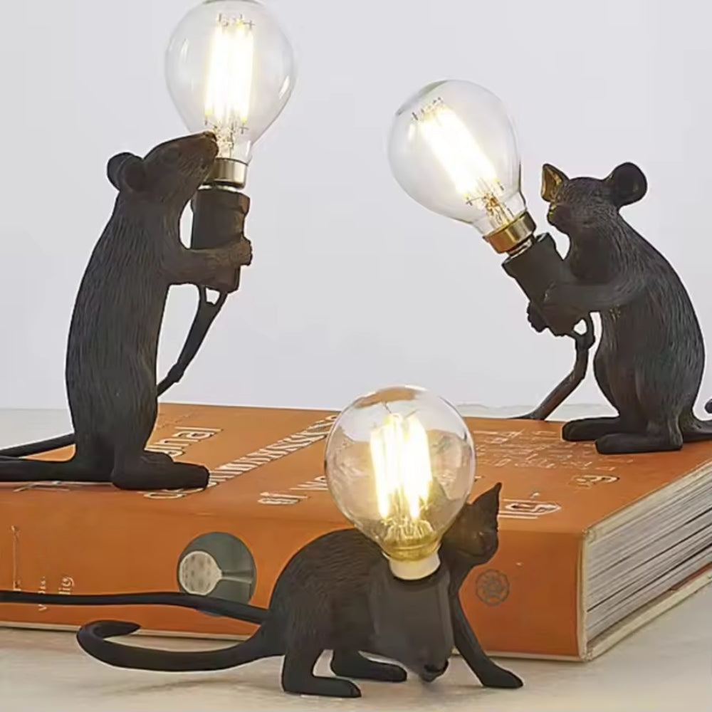 Decorative Mouse Table Lamp – Bedside Light with Push-Button Switch