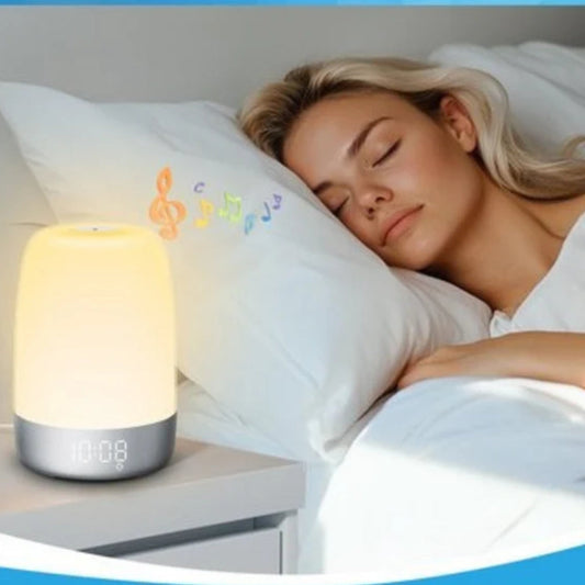 Dimmable Wake-Up Light – Rechargeable Table Lamp with Multiple Sound Options