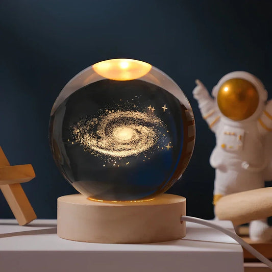 Glowing Crystal Ball LED Table Lamp – 3D Engraved Night Light
