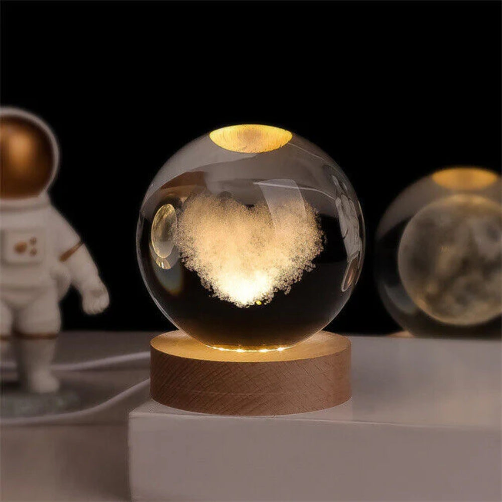 Glowing Crystal Ball LED Table Lamp – 3D Engraved Night Light