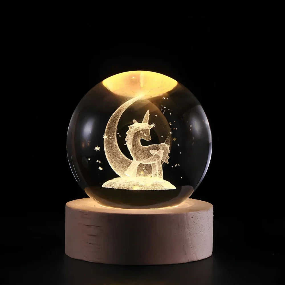 Glowing Crystal Ball LED Table Lamp – 3D Engraved Night Light