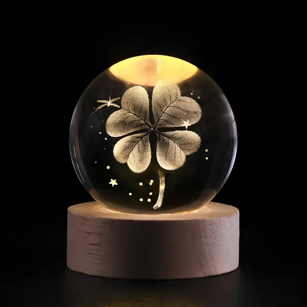 Glowing Crystal Ball LED Table Lamp – 3D Engraved Night Light