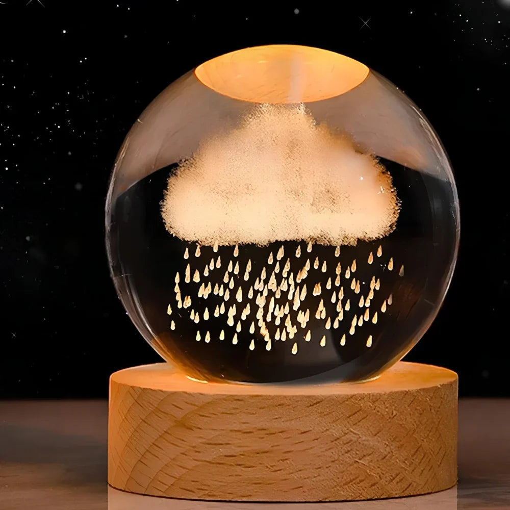 Glowing Crystal Ball LED Table Lamp – 3D Engraved Night Light