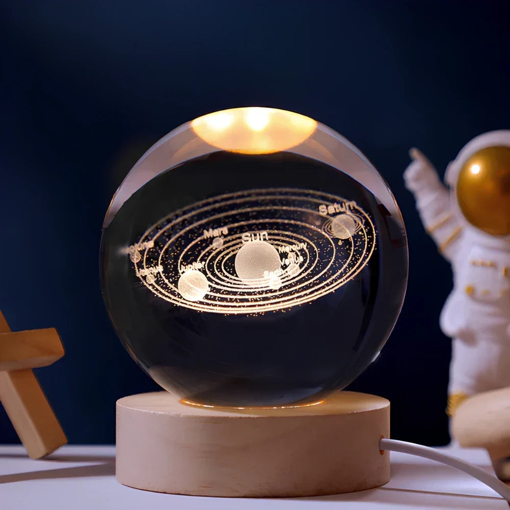 Glowing Crystal Ball LED Table Lamp – 3D Engraved Night Light