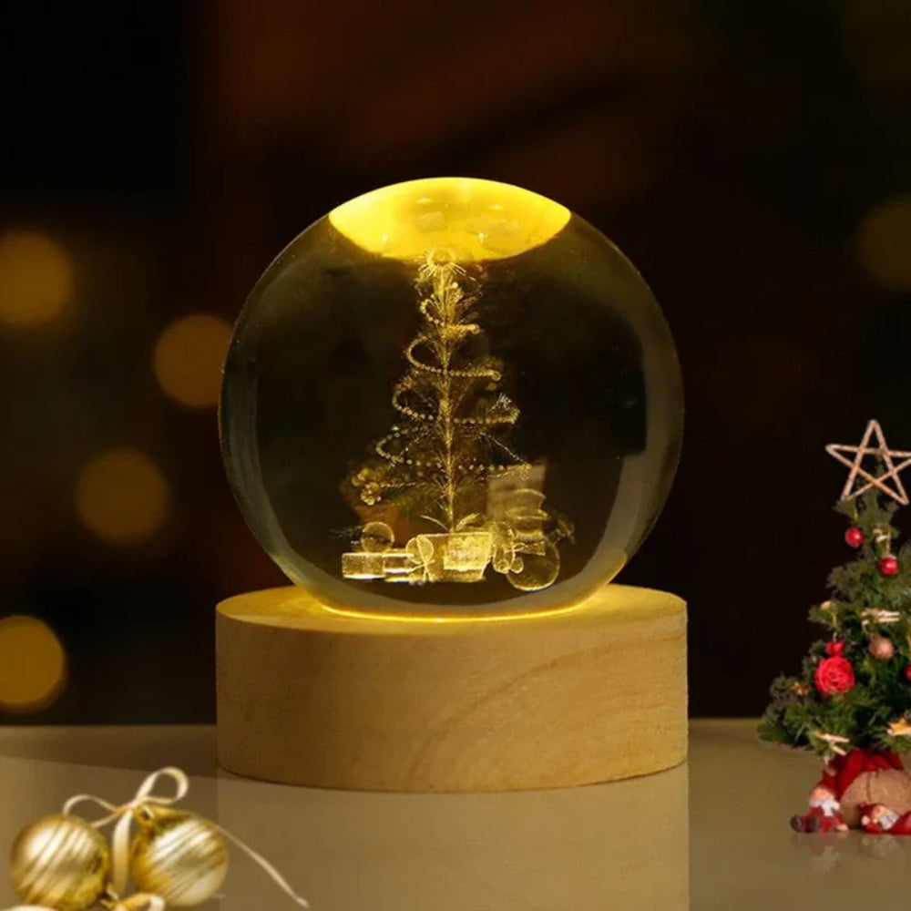 Glowing Crystal Ball LED Table Lamp – 3D Engraved Night Light