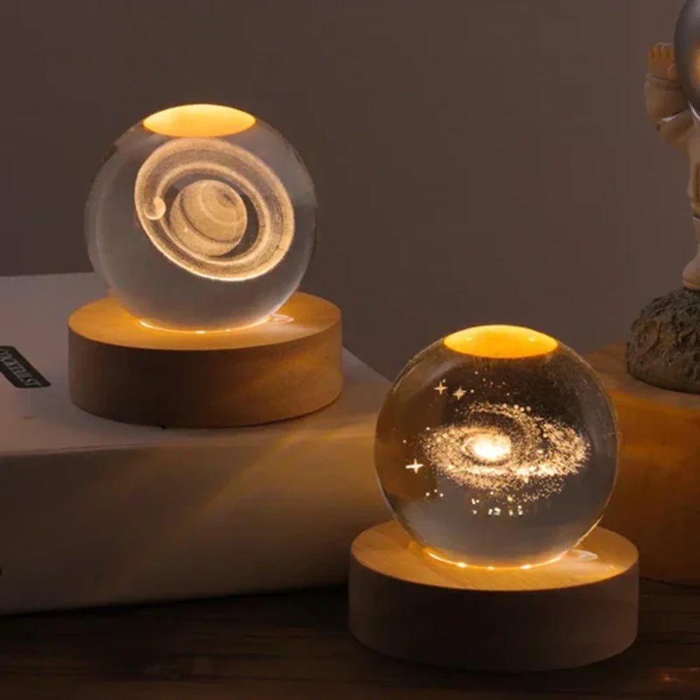 Glowing Crystal Ball LED Table Lamp – 3D Engraved Night Light
