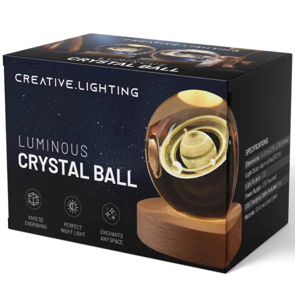 Glowing Crystal Ball LED Table Lamp – 3D Engraved Night Light
