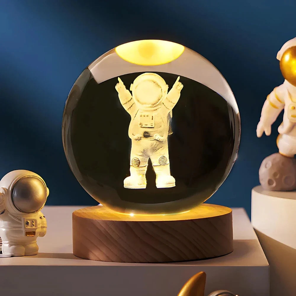 Glowing Crystal Ball LED Table Lamp – 3D Engraved Night Light