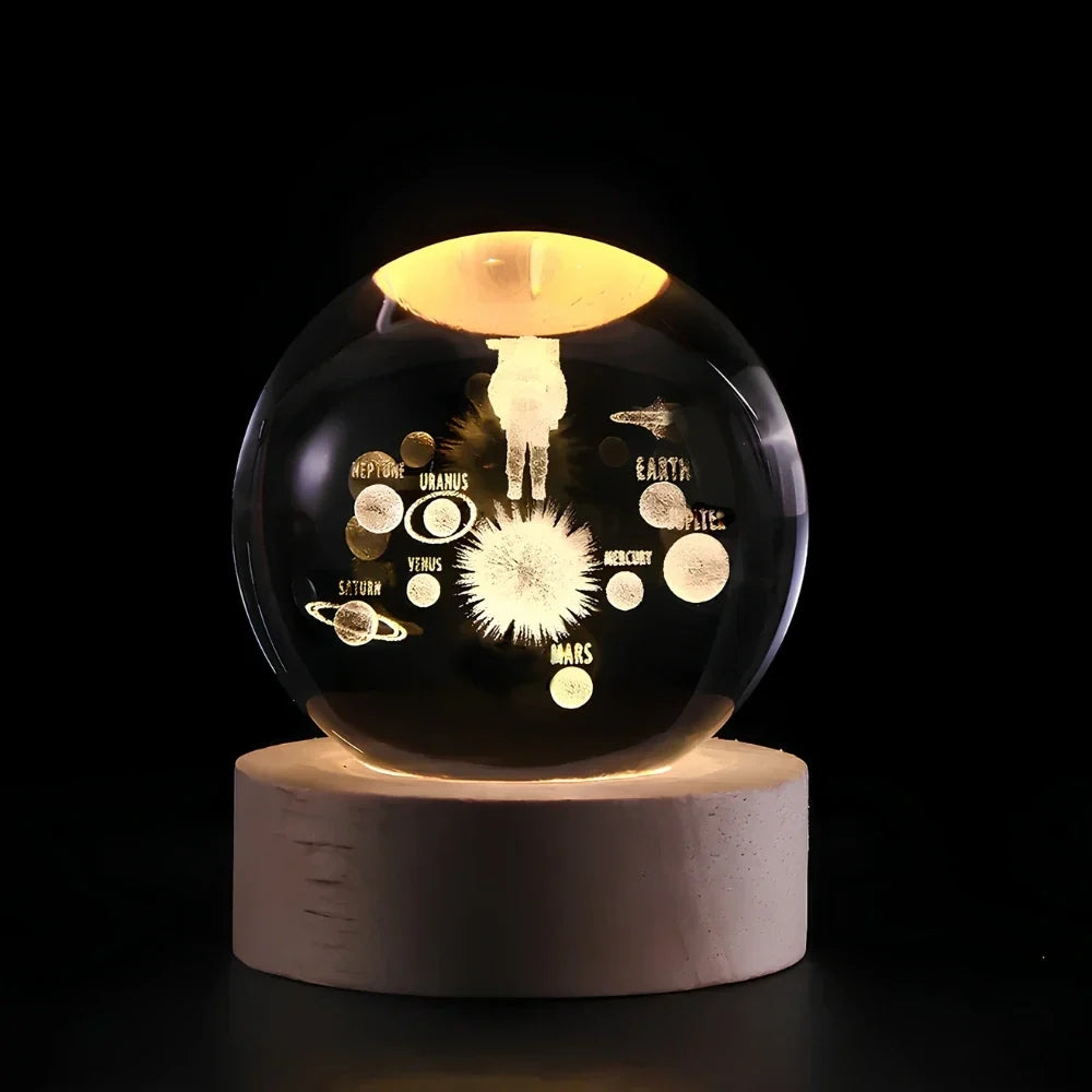Glowing Crystal Ball LED Table Lamp – 3D Engraved Night Light