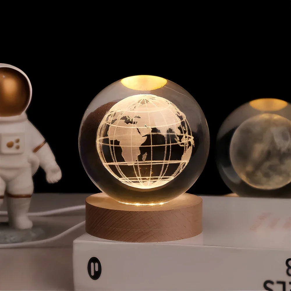 Glowing Crystal Ball LED Table Lamp – 3D Engraved Night Light