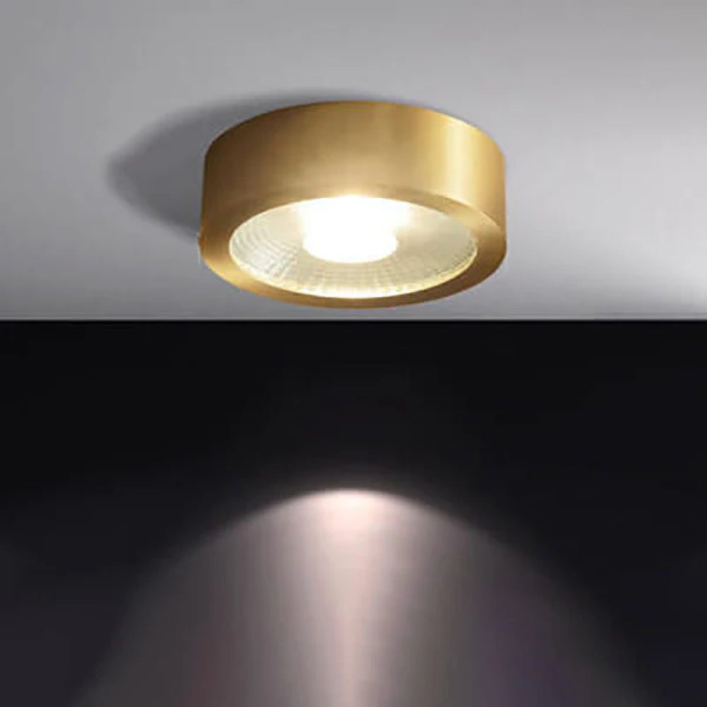 Golden Ceiling Lamp – Round Compact Light