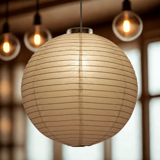 Japanese Oval Pendant Lamp – Single-Light Modern Fixture for Warm Lighting