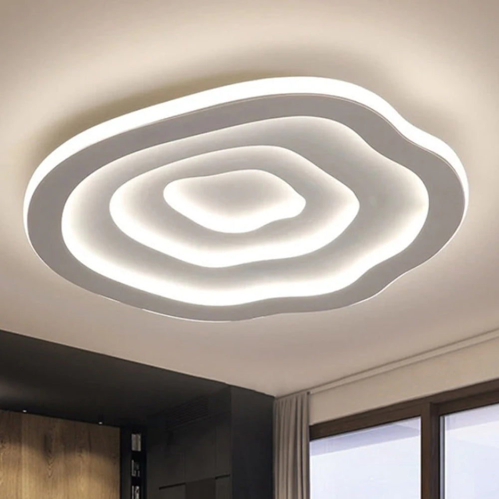 LED Ceiling Lamp with Wave Structure – Modern & Flush-Mount
