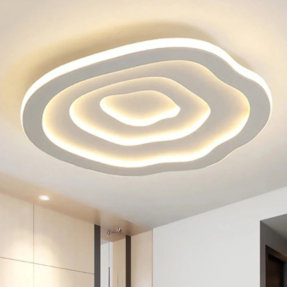 LED Ceiling Lamp with Wave Structure – Modern & Flush-Mount