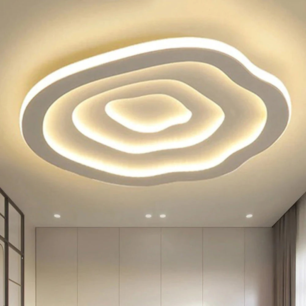 LED Ceiling Lamp with Wave Structure – Modern & Flush-Mount