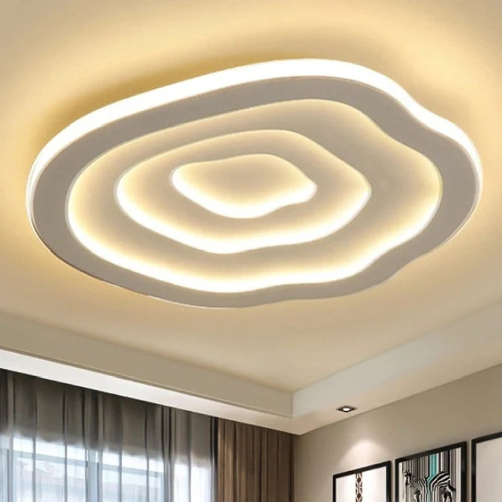 LED Ceiling Lamp with Wave Structure – Modern & Flush-Mount