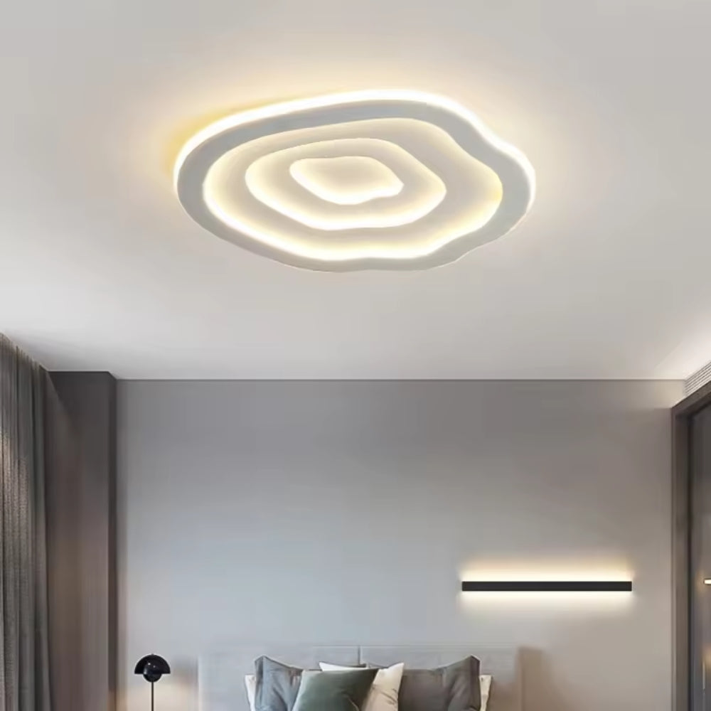 LED Ceiling Lamp with Wave Structure – Modern & Flush-Mount