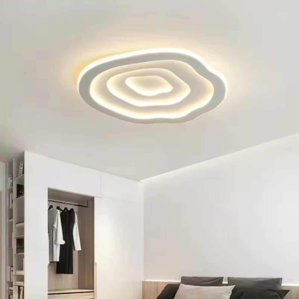 LED Ceiling Lamp with Wave Structure – Modern & Flush-Mount