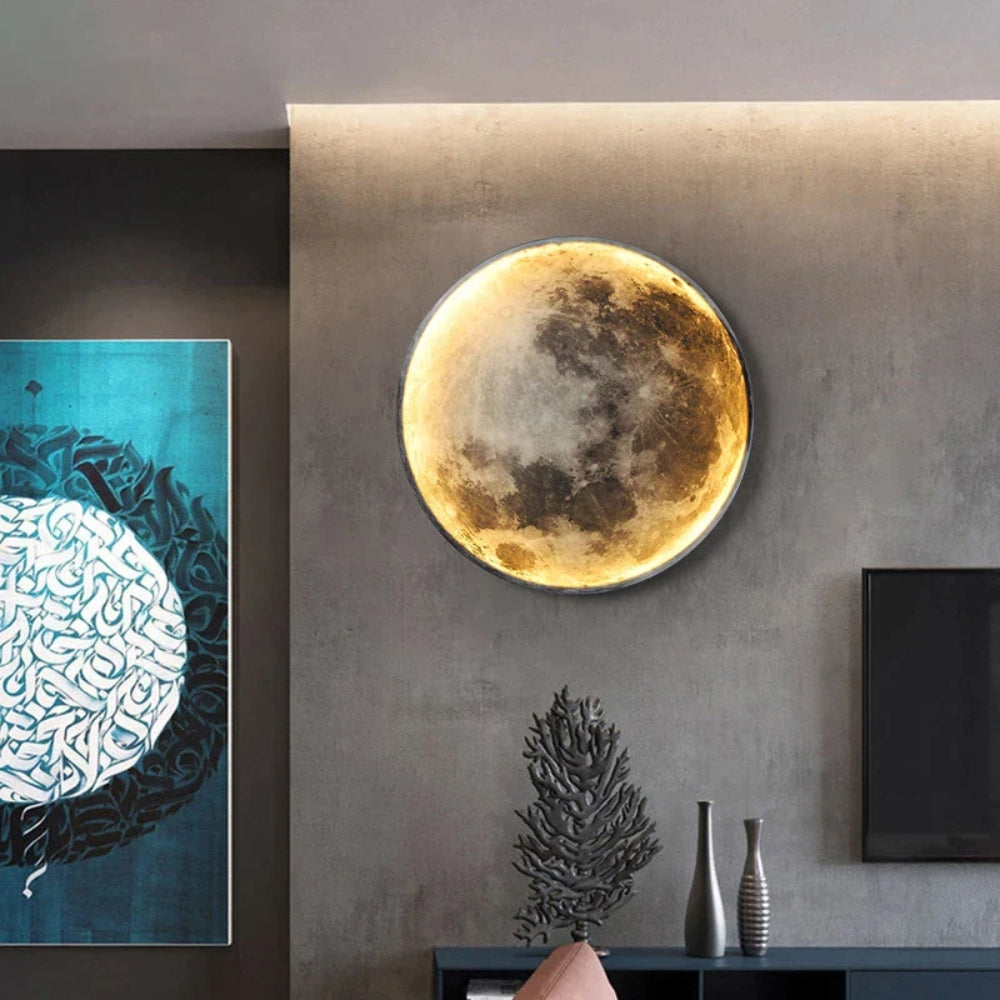 LED Wall Lamp – 3D Moon Surface & Adjustable Light Colour