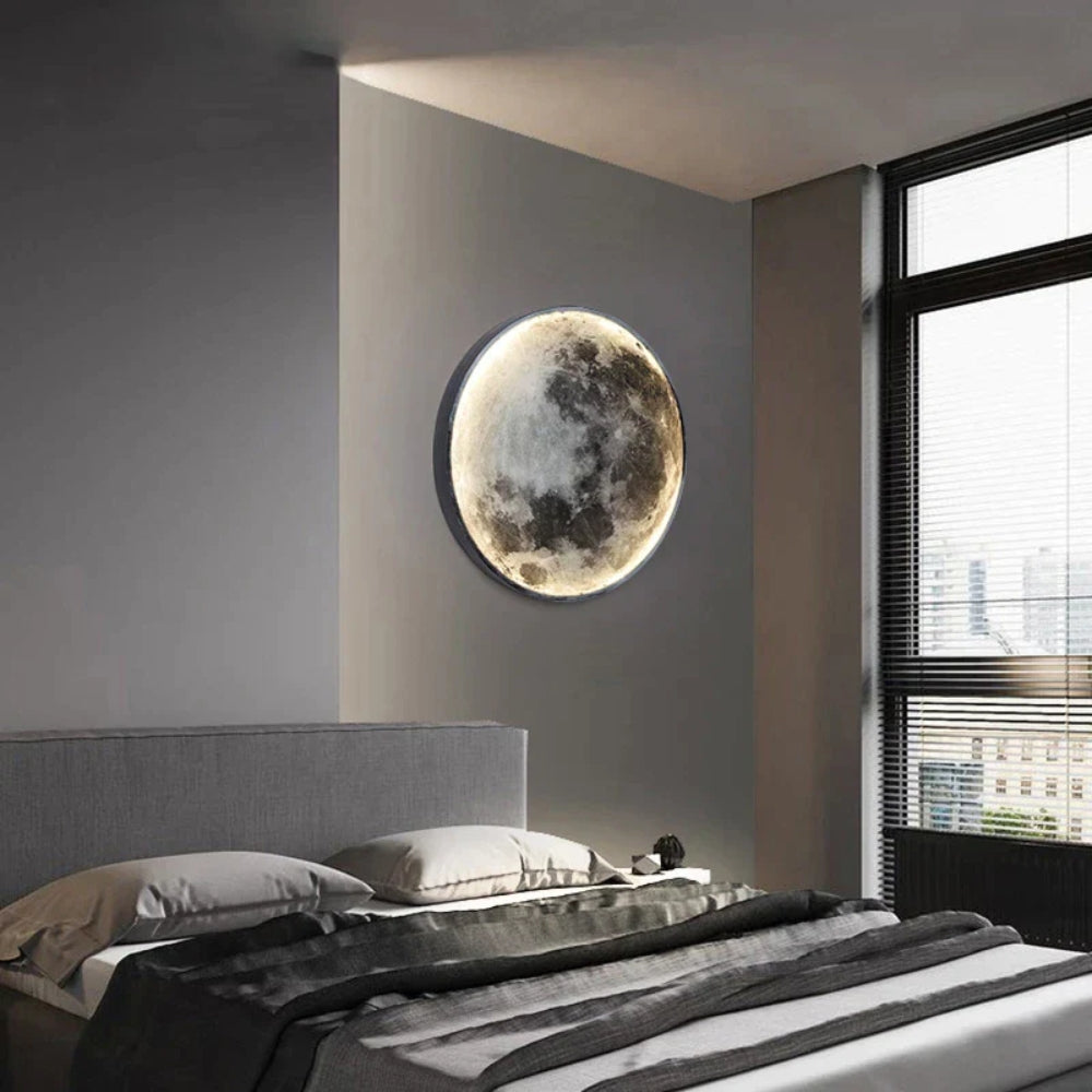 LED Wall Lamp – 3D Moon Surface & Adjustable Light Colour