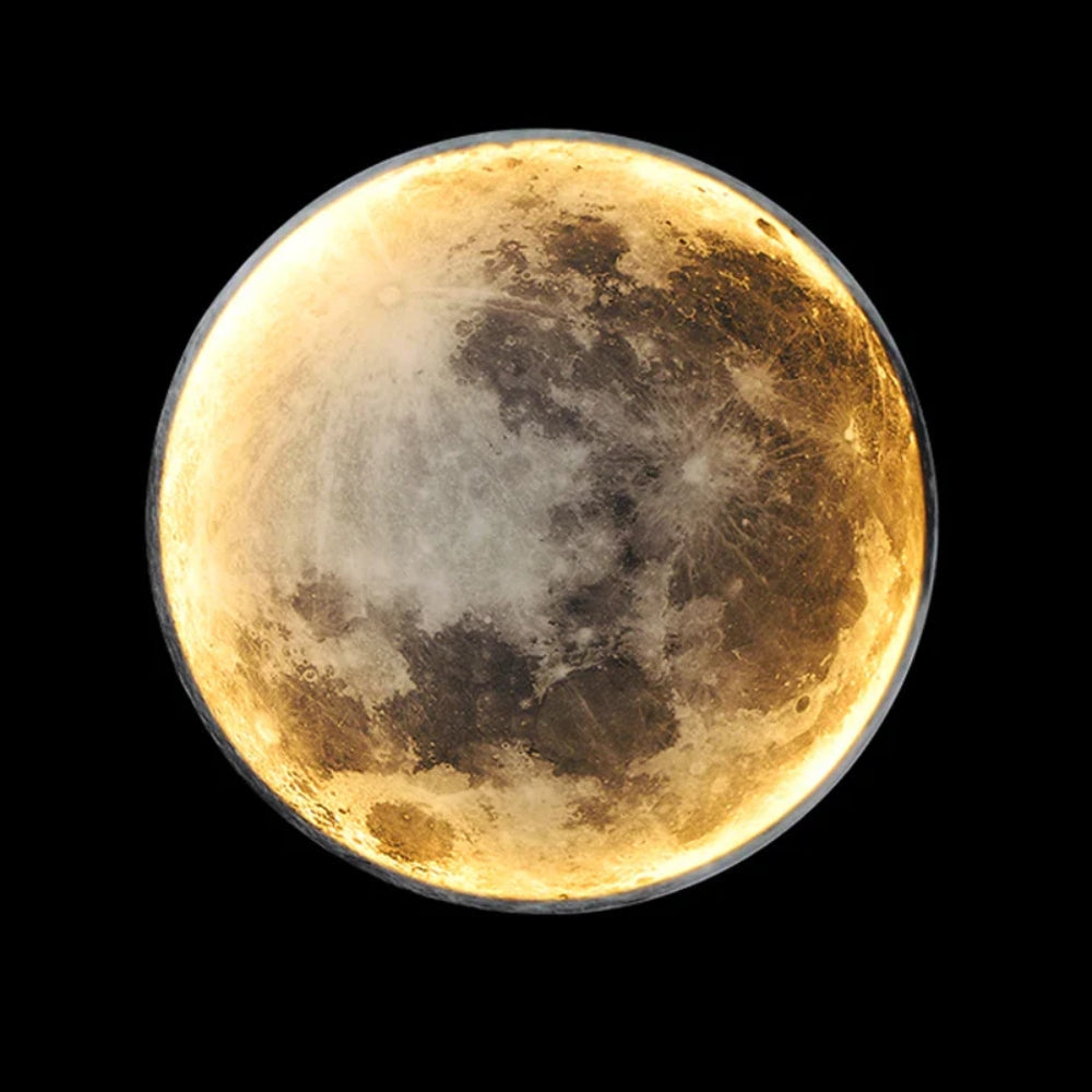 LED Wall Lamp – 3D Moon Surface & Adjustable Light Colour