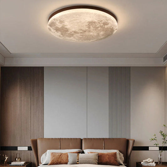 Moon-Shaped LED Ceiling Lamp – Celestial Flush Mount with Soft Glow