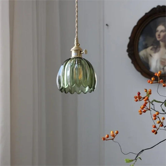 Retro Pendant Lamp – Clear Glass with Brass Accent