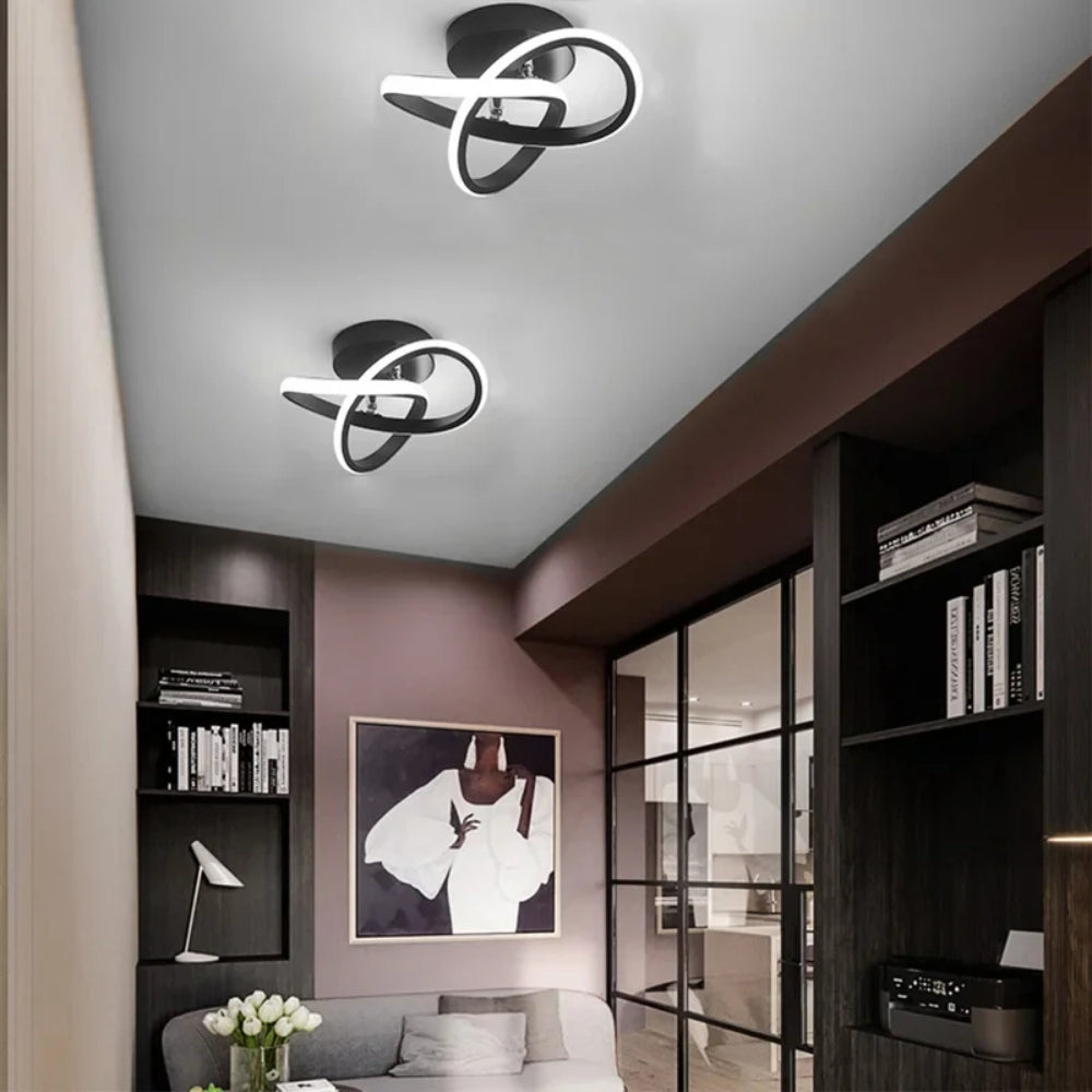 Sculptural LED Ceiling Lamp – Modern Geometric Light