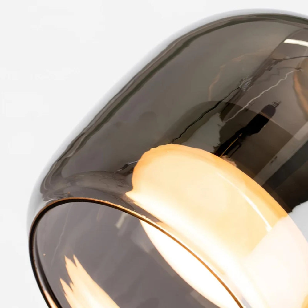 Smoked Glass Pendant Lamp – Adjustable Cable with Warm White LED