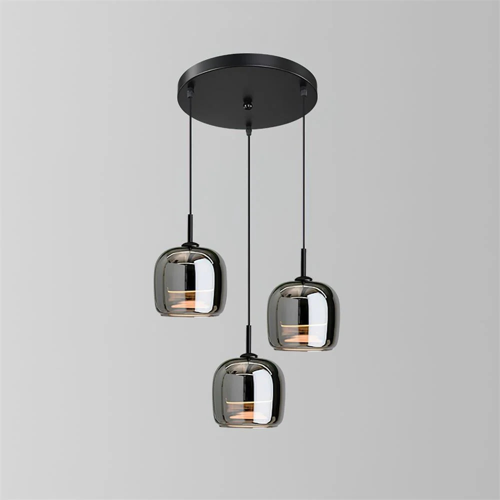 Smoked Glass Pendant Lamp – Adjustable Cable with Warm White LED