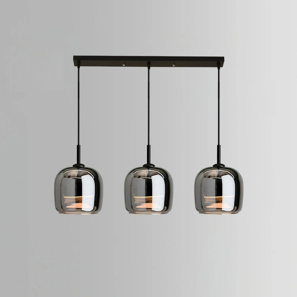 Smoked Glass Pendant Lamp – Adjustable Cable with Warm White LED